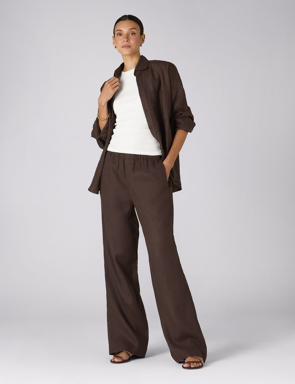 The Set: Hemp Chocolate Shirt & Palazzo