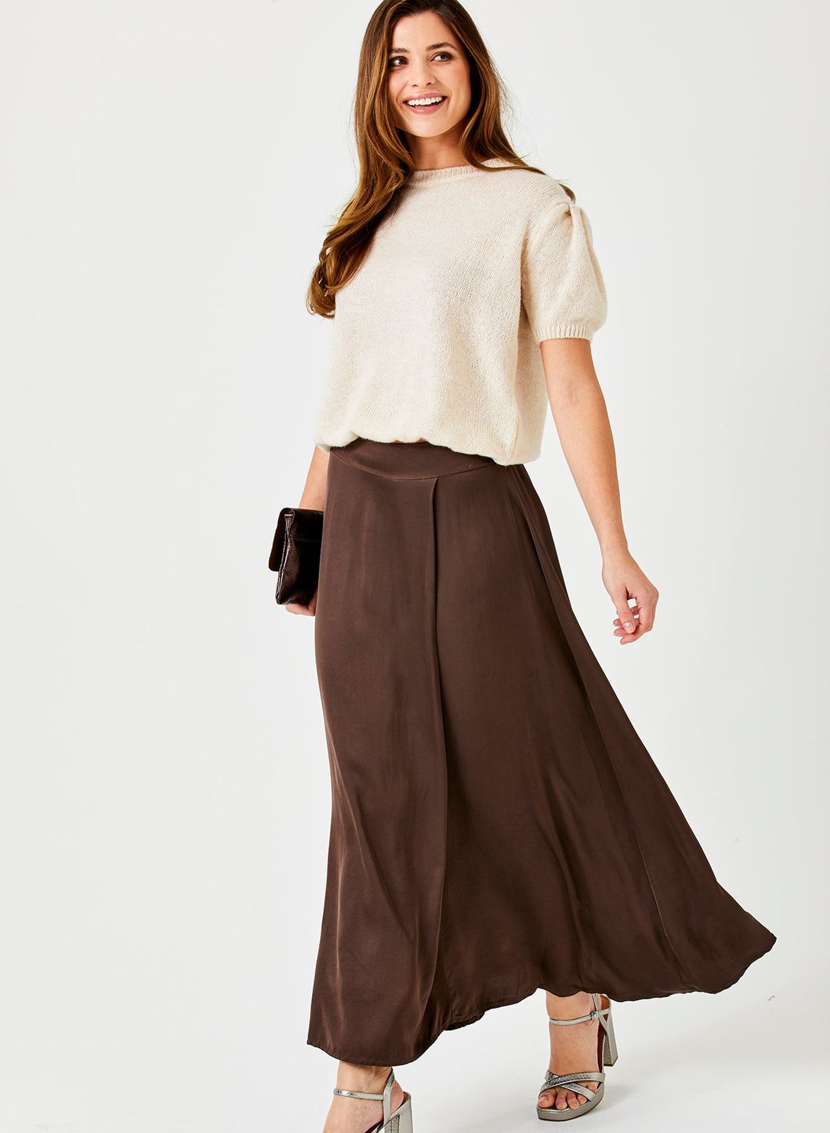 Grenada Satin Floaty Maxi Skirt