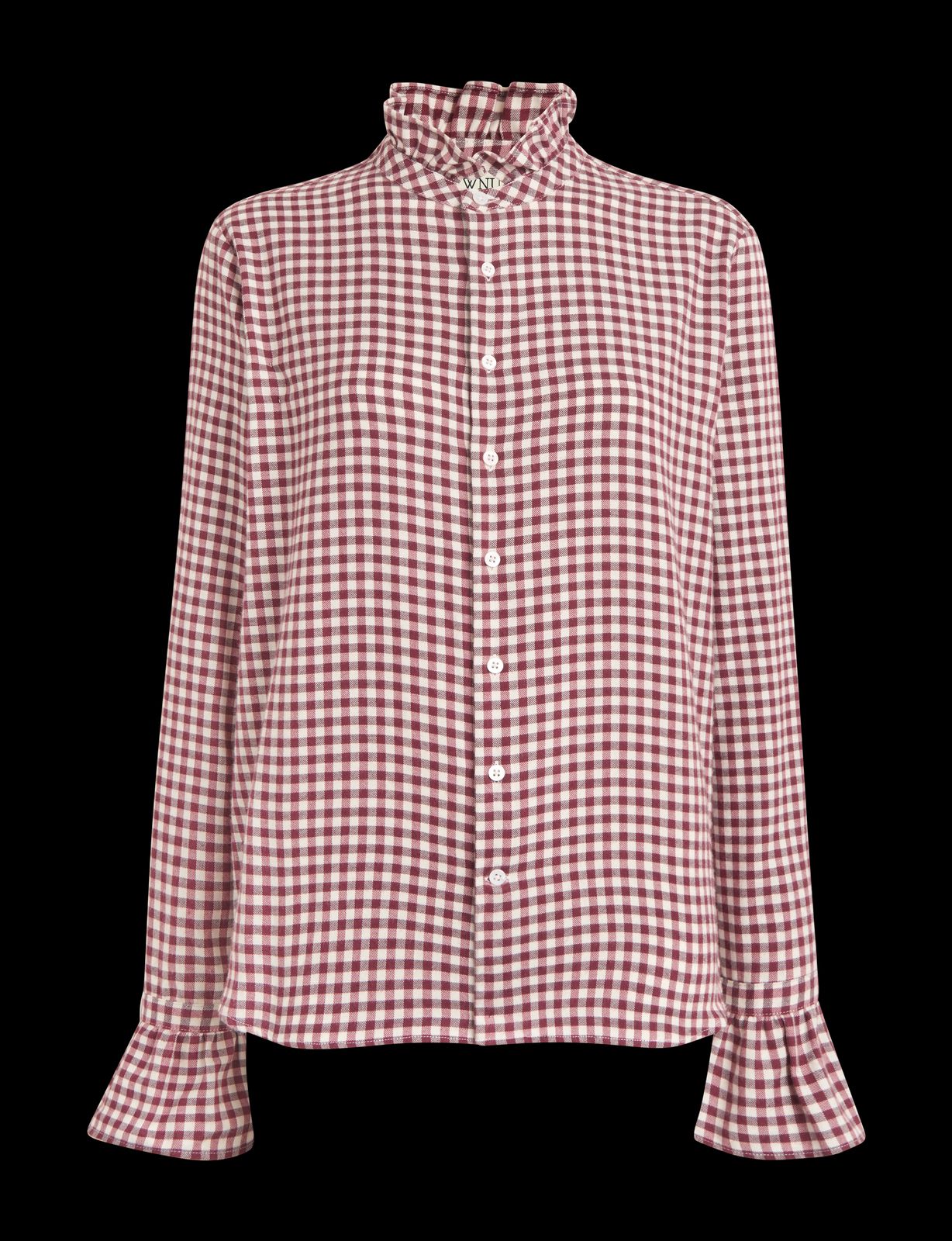 Kew Blouse: Fine Brushed, Burgundy Gingham