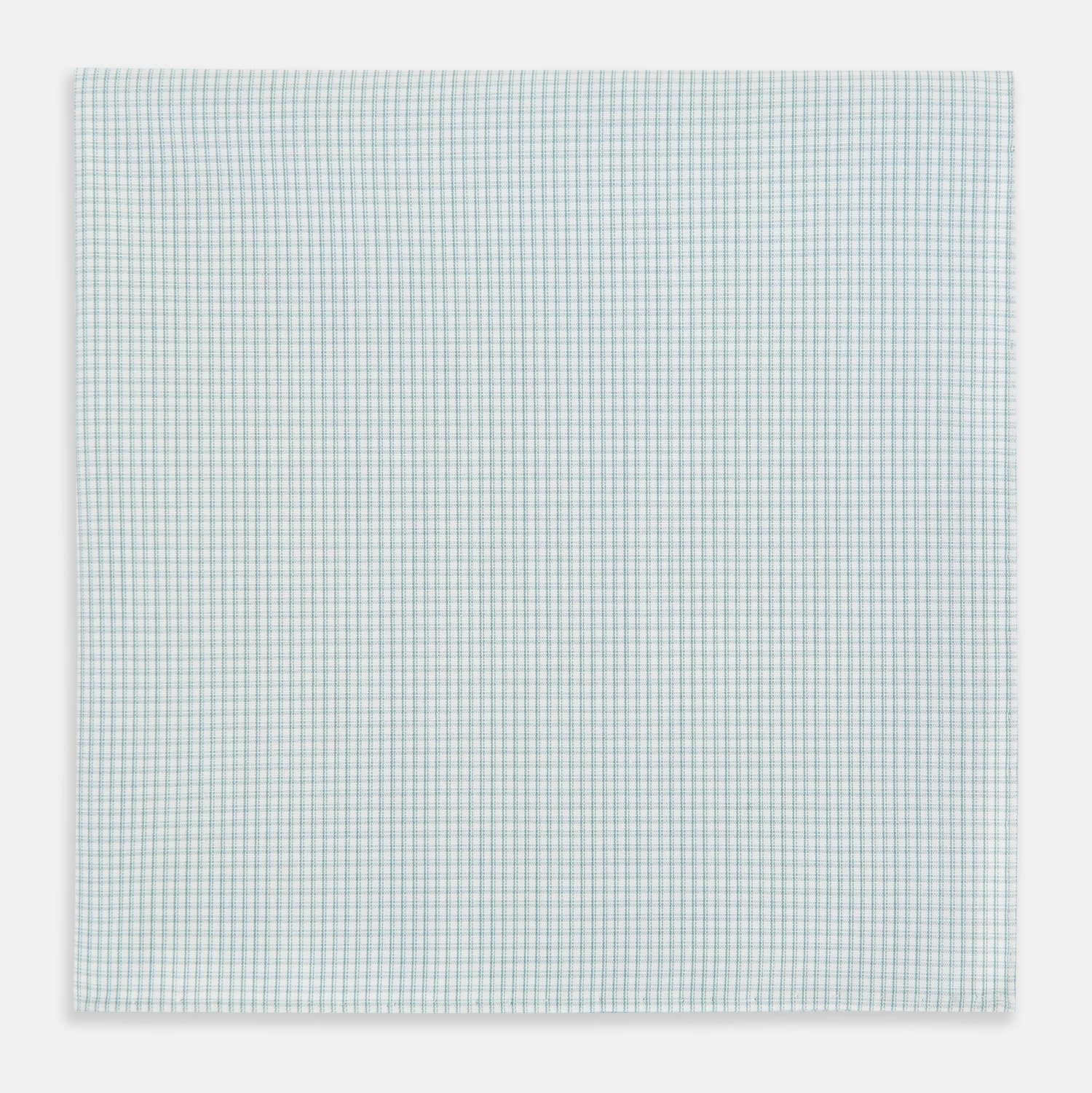 Sage Green Shadow Grid Check Hand-Rolled Handkerchief