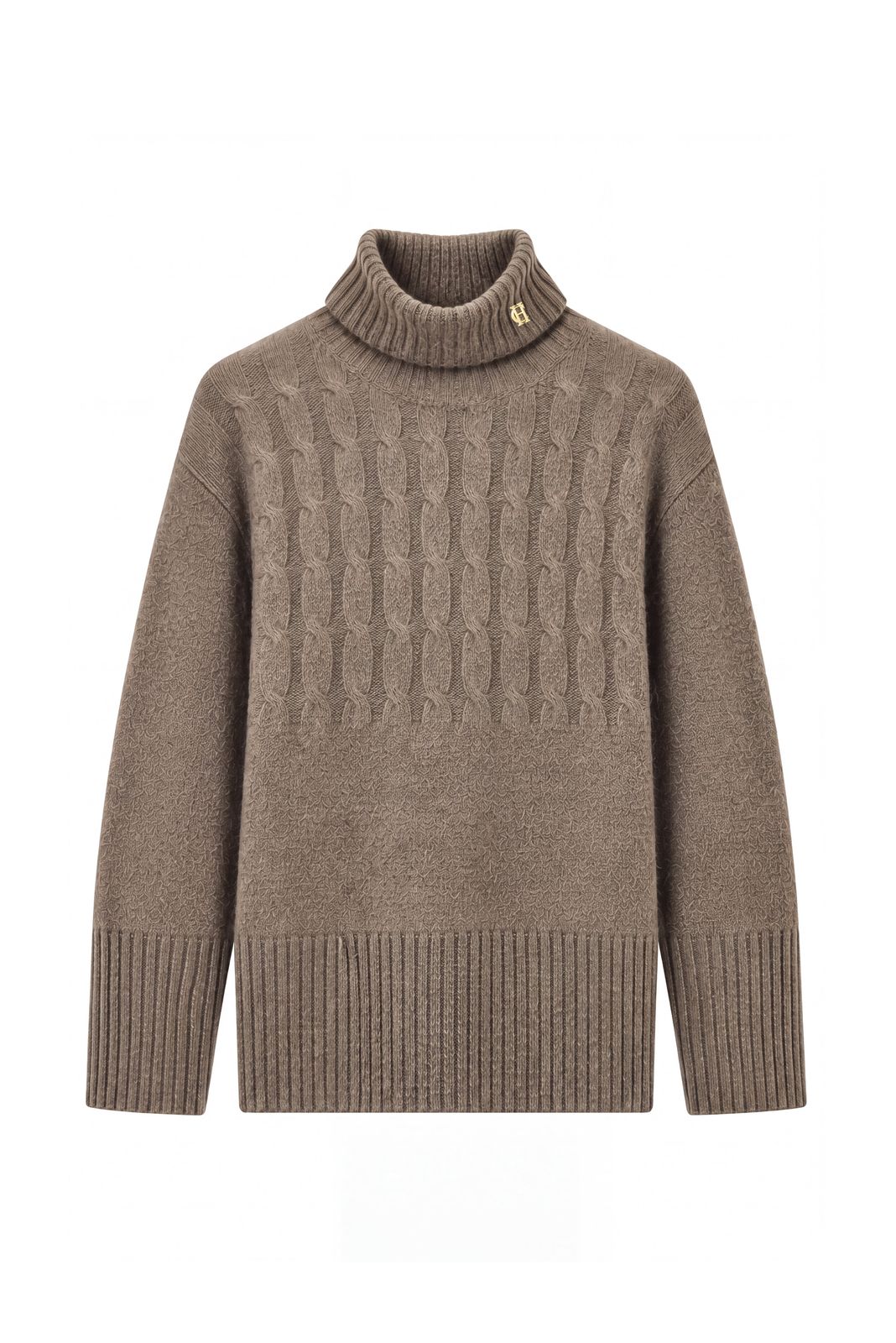 Antonia Cable Roll Neck Knit (mocha)