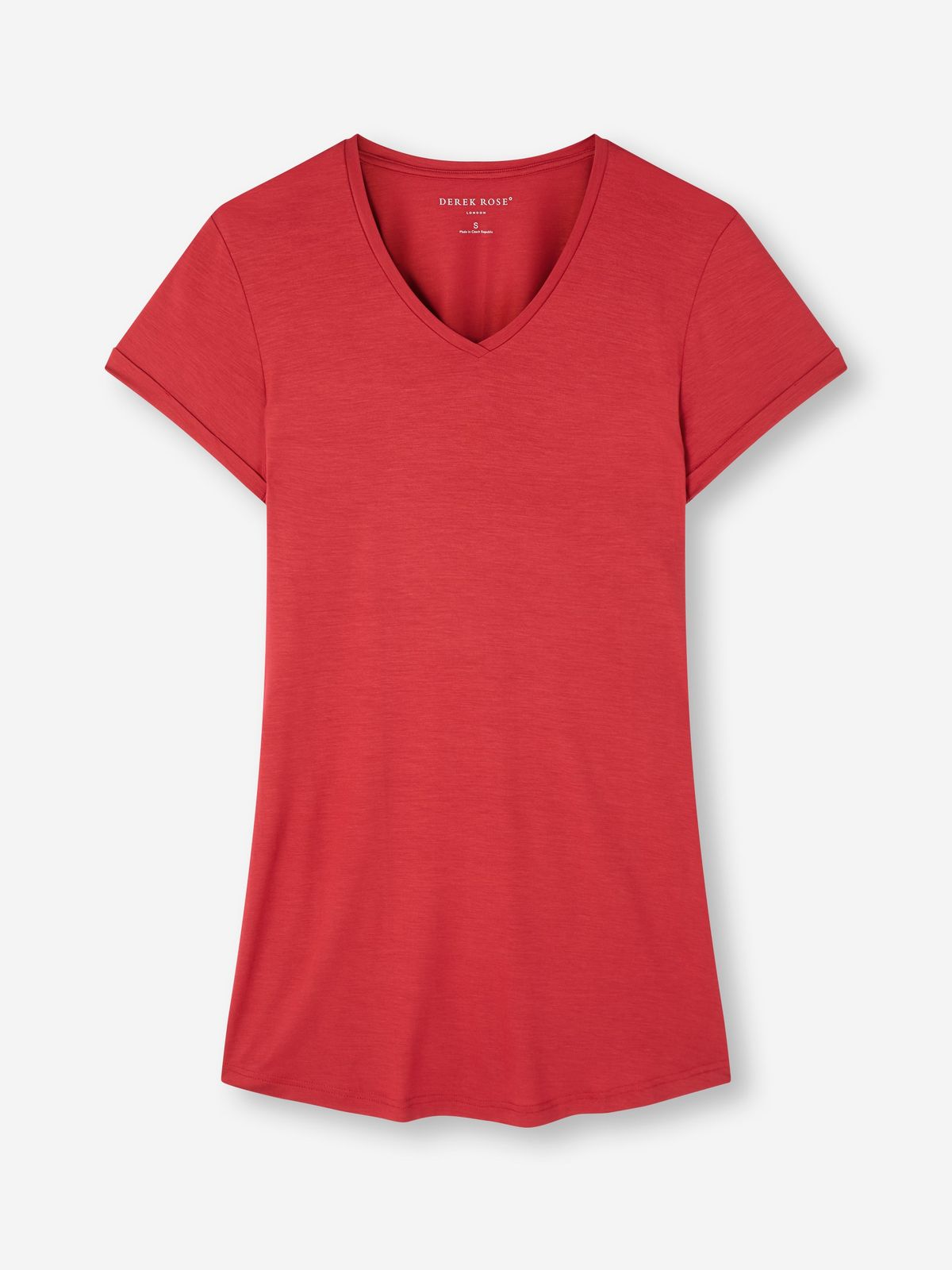 Lara Micro Modal V-neck Sleep T-shirt Cherry Red