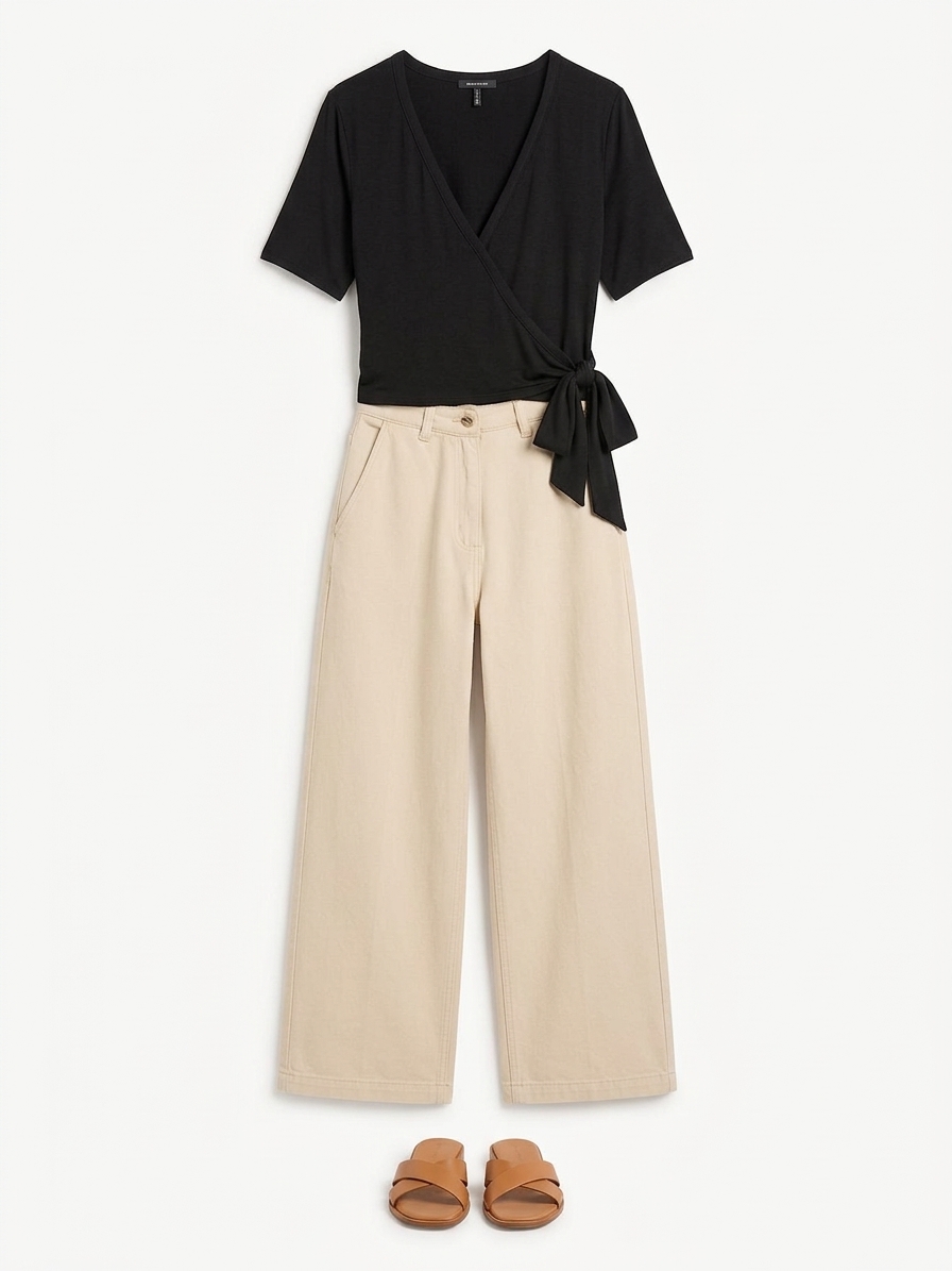 Venus Wrap Top In Black