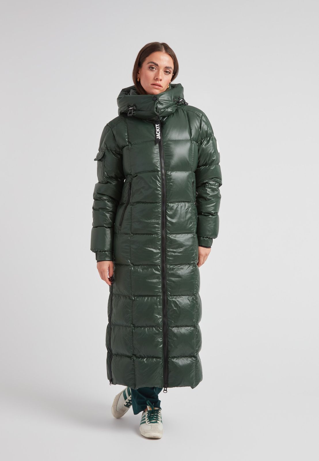 EZ Boxed Ultra Long Down Puffer Coat Lux Emerald