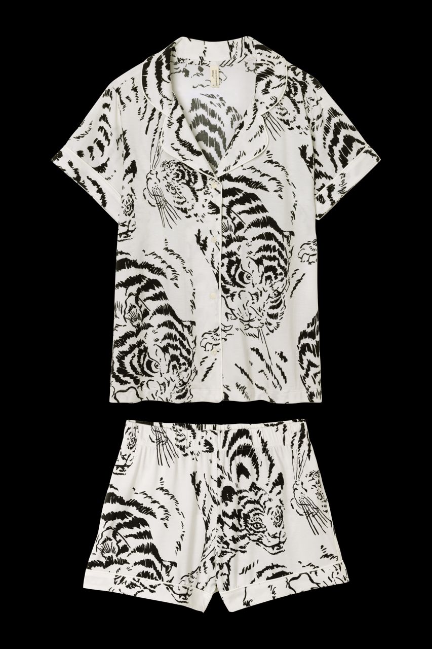 Lyocell Jersey Short Pyjama Set Tigress Cream