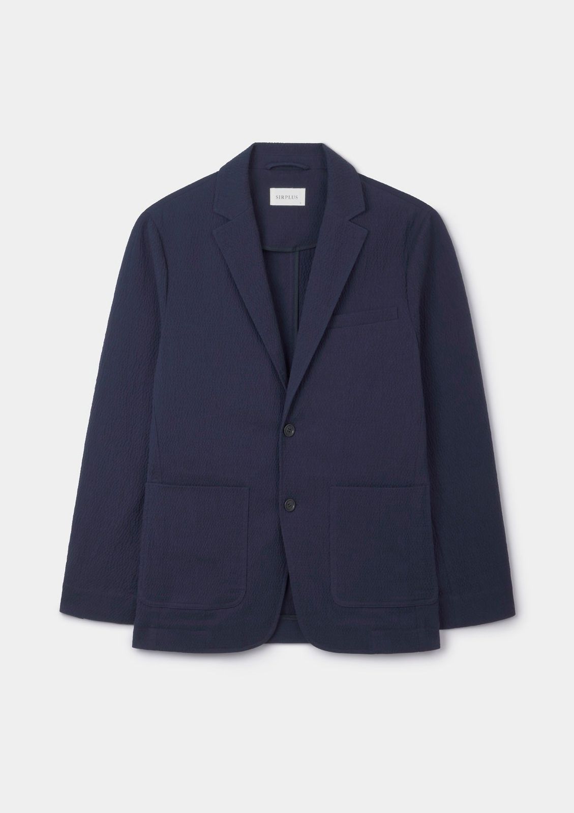 Dark Navy Seersucker Cotton Blazer