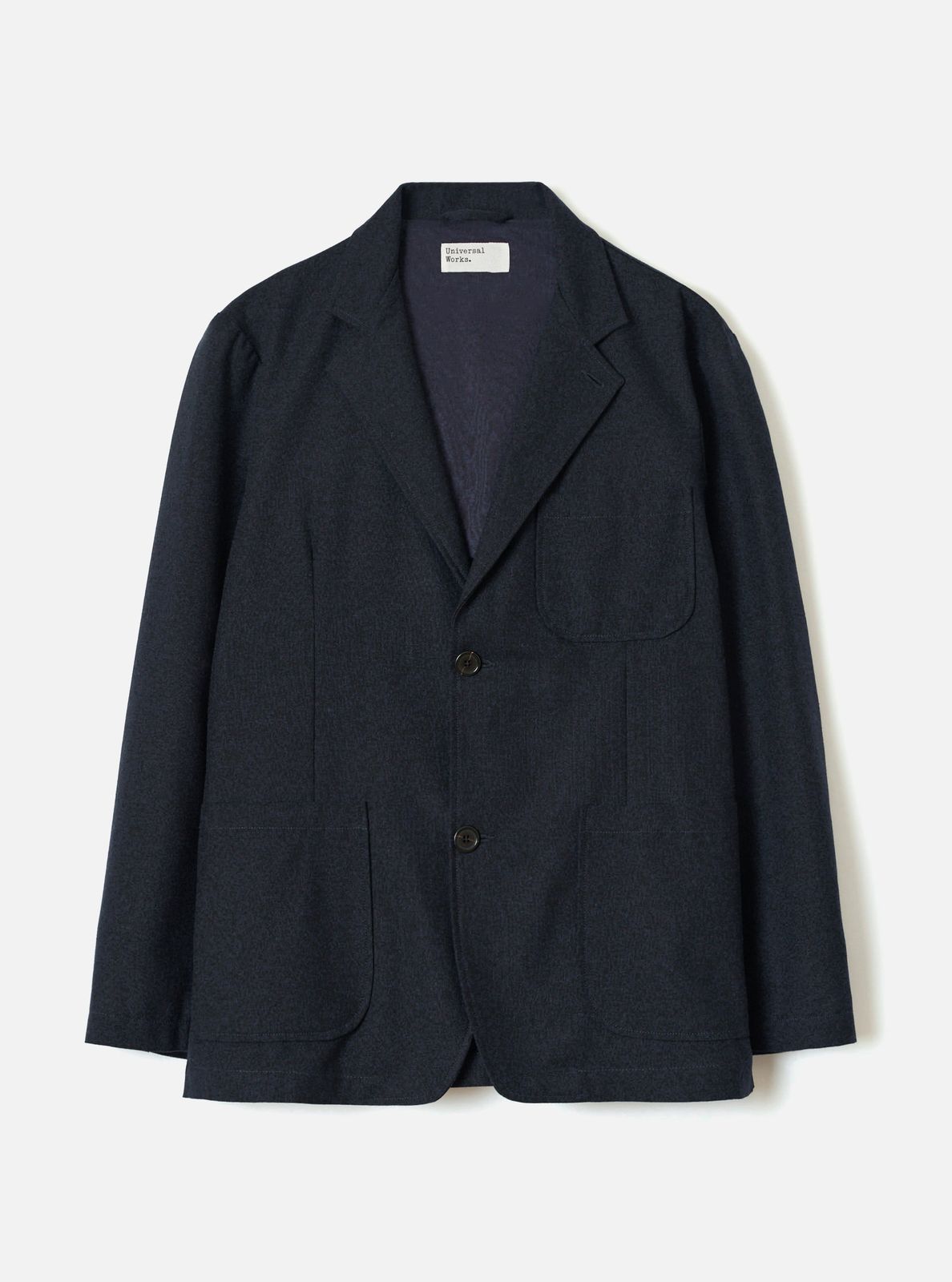 Navy Recycled Italian Tweed Two Button Jacket
