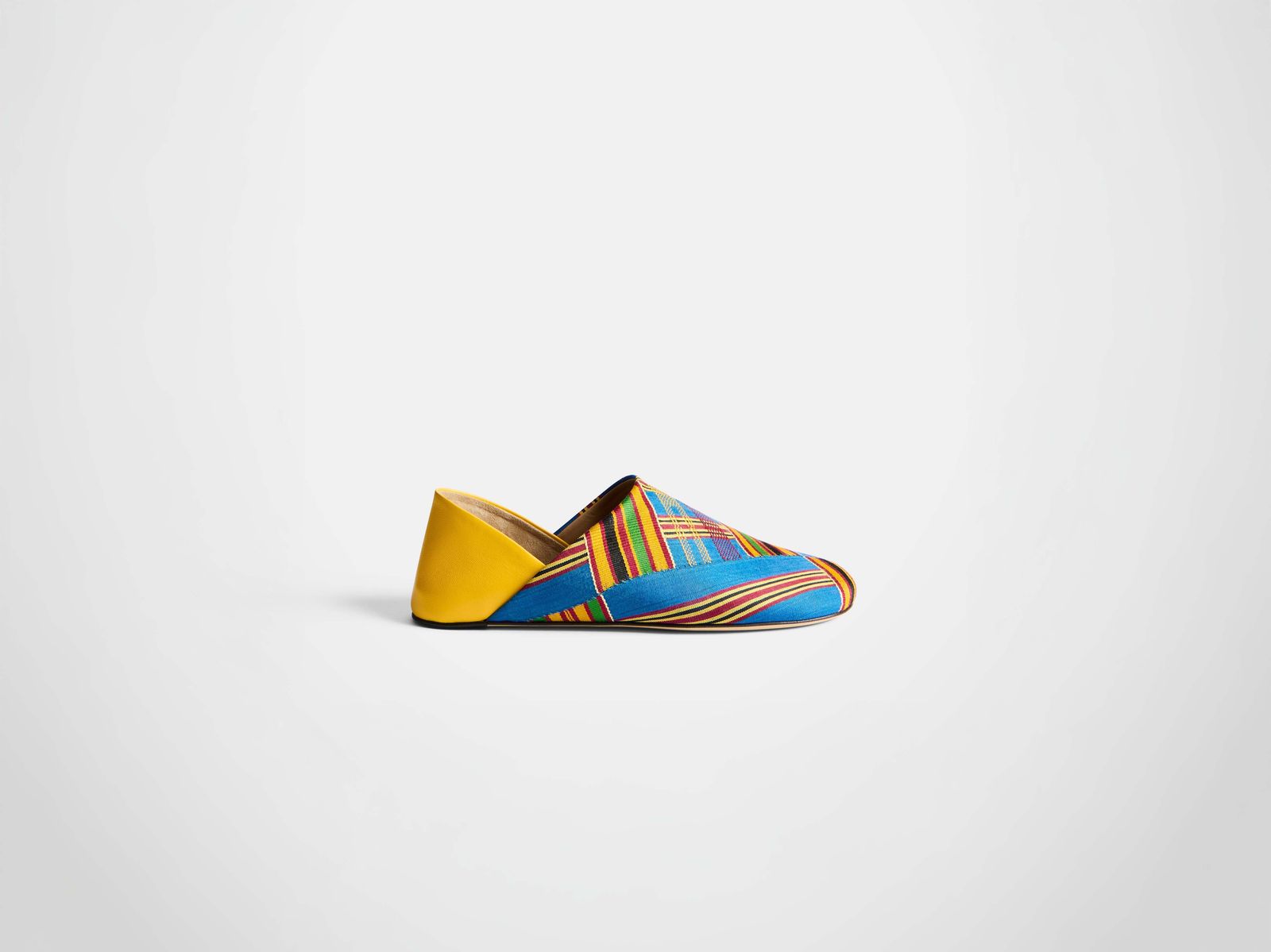 MENS SLIPPER MULES IN YELLOW/MULTI