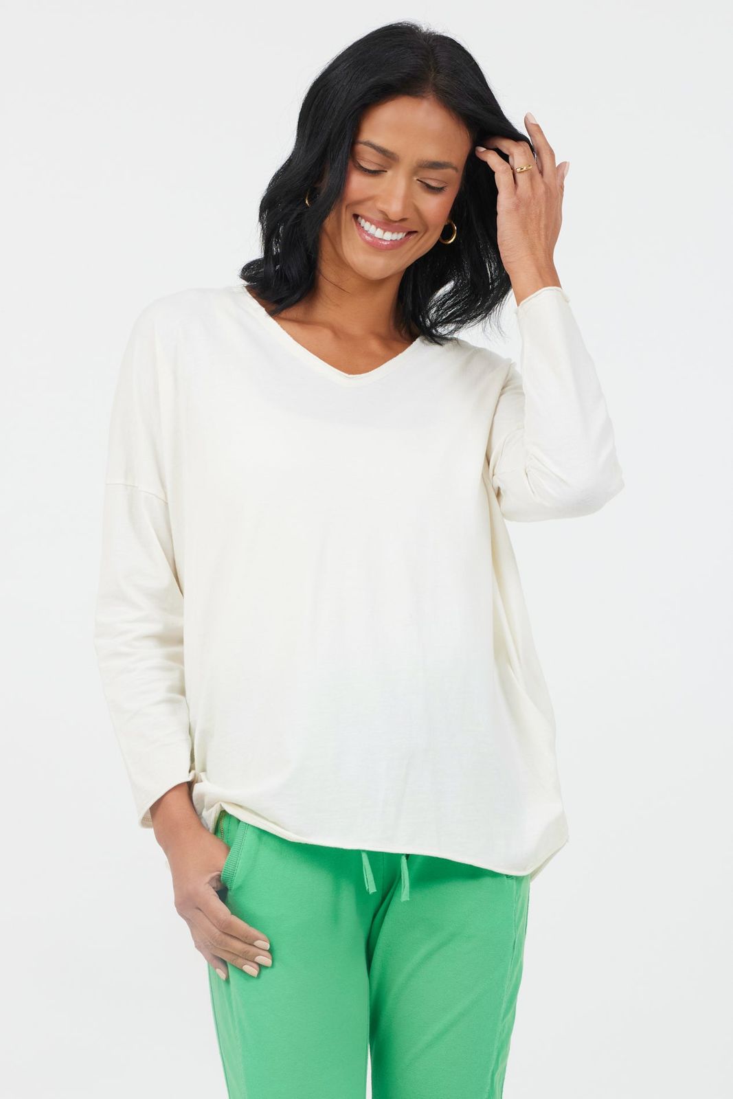 Jaya Ruched Side Cotton Top