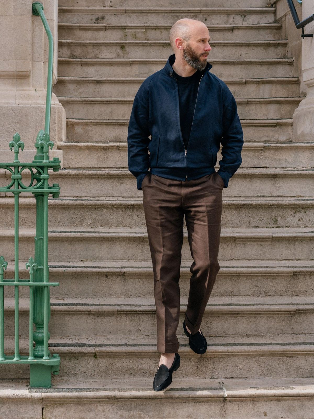 The Permanent Style Linen Harrington - Navy