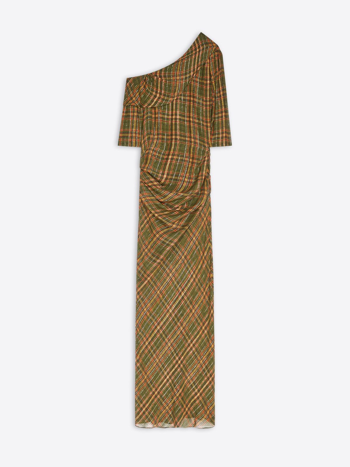Long off-shoulder lurex dress