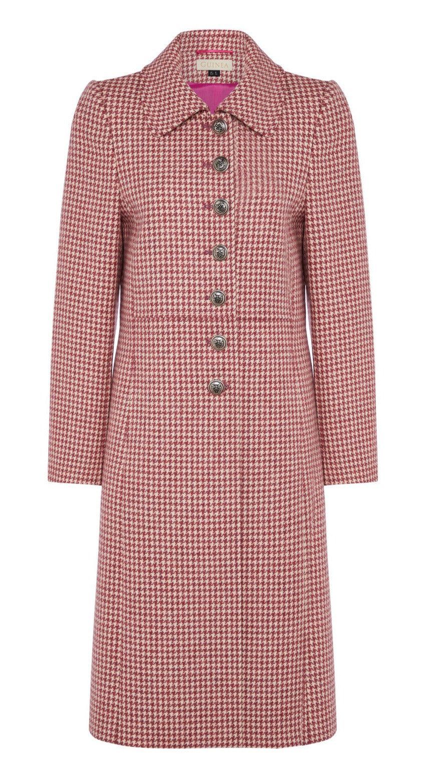 Brompton Raspberry Check Wool Coat