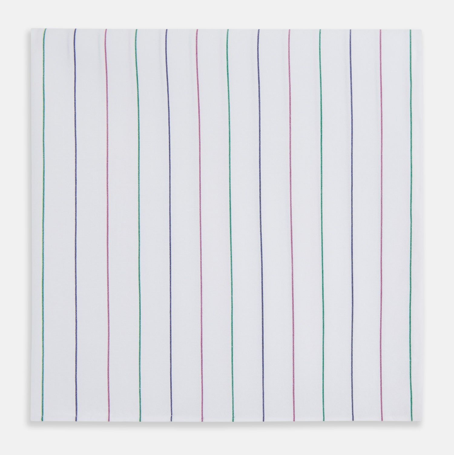 Hand Rolled Pink and Green Pinstripe Handkerchief