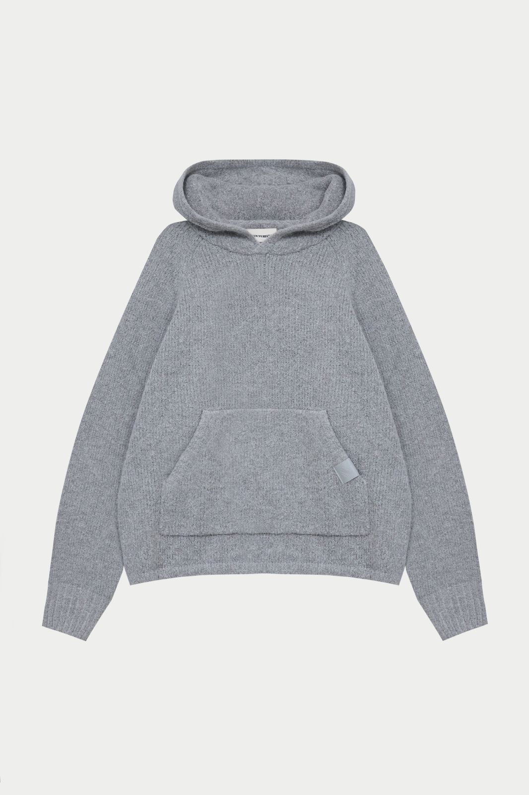 BOUCLE KNIT HOODIE - GREY MARL