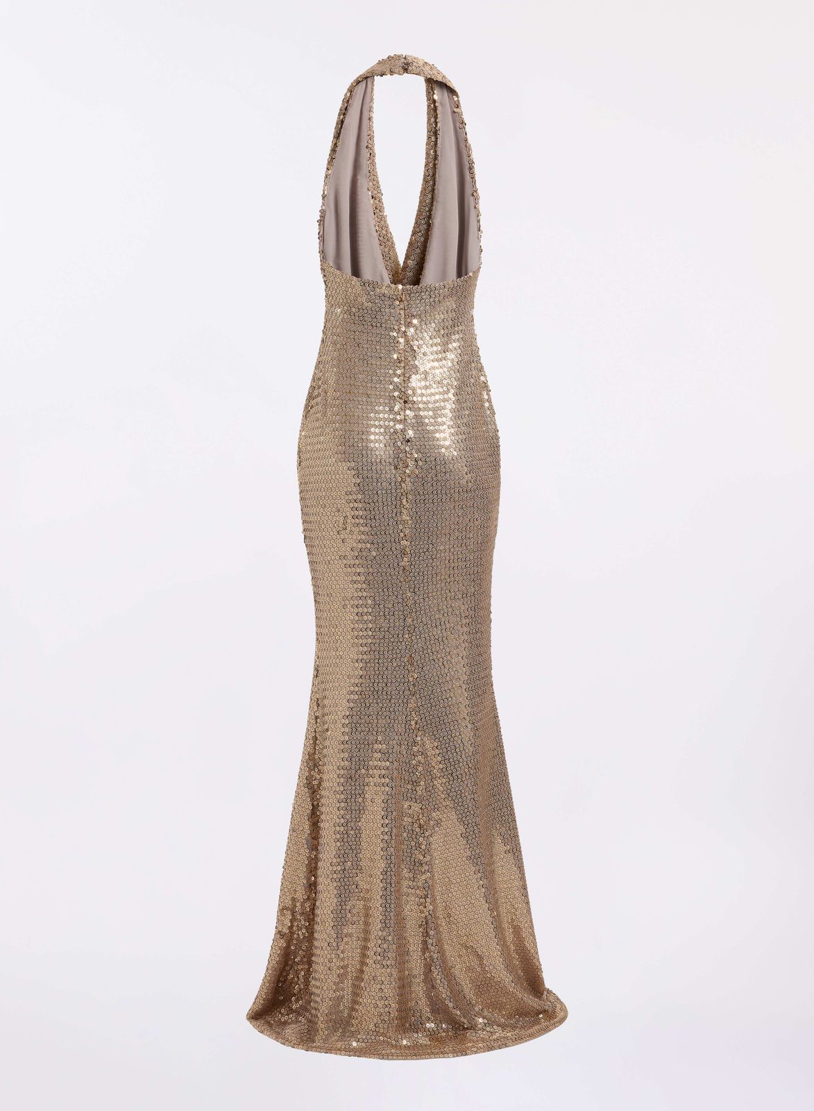 Sequined Jersey Long Dress