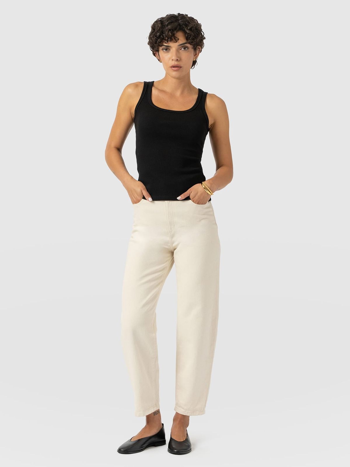 Barrel Leg Jean - Cream
