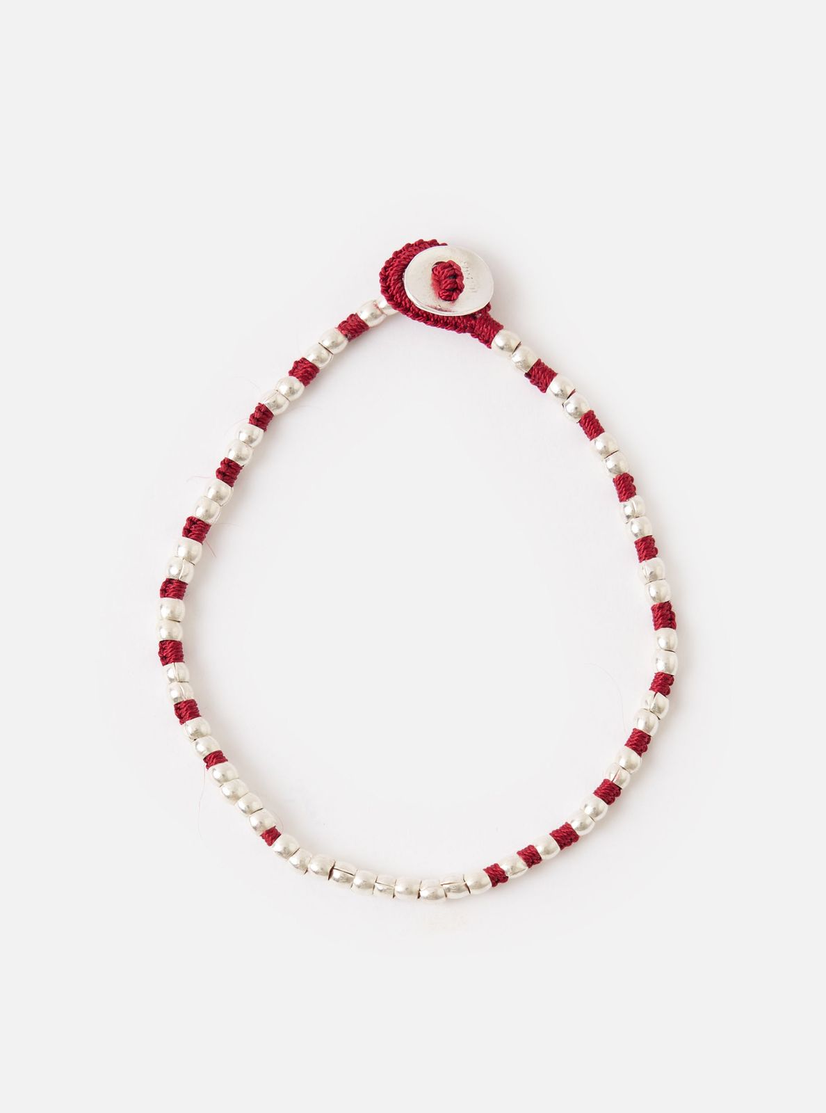 Mikia Garnet Silver Beads Bracelet