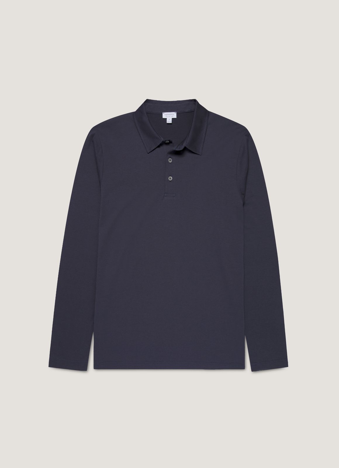 Men's Long Sleeve Classic Jersey Polo Shirt in Navy