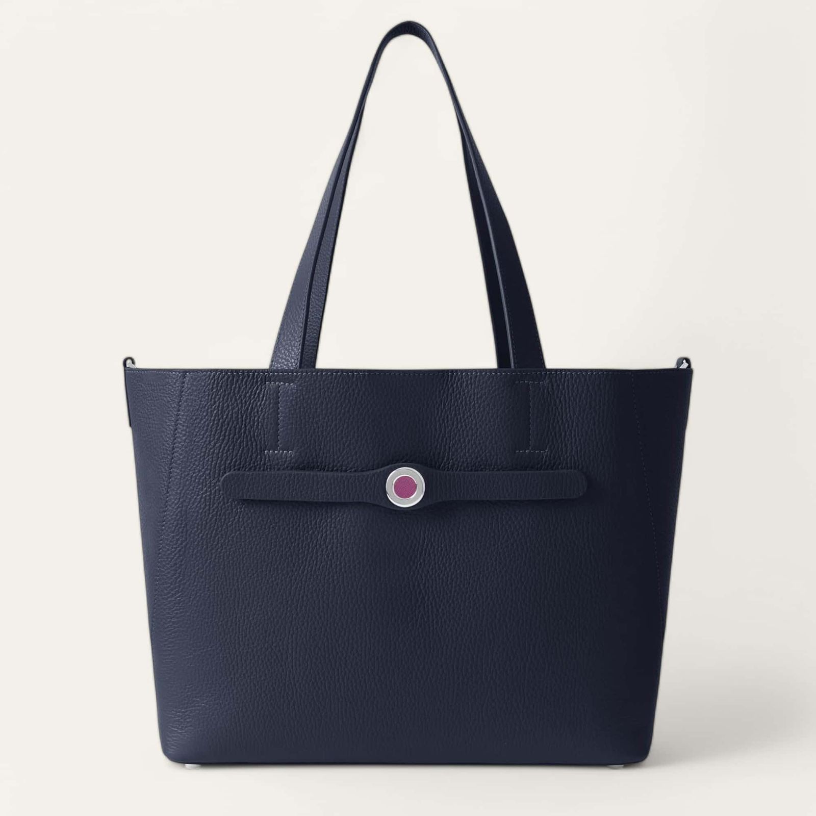 Sarah Tote | Navy with Silver hardware