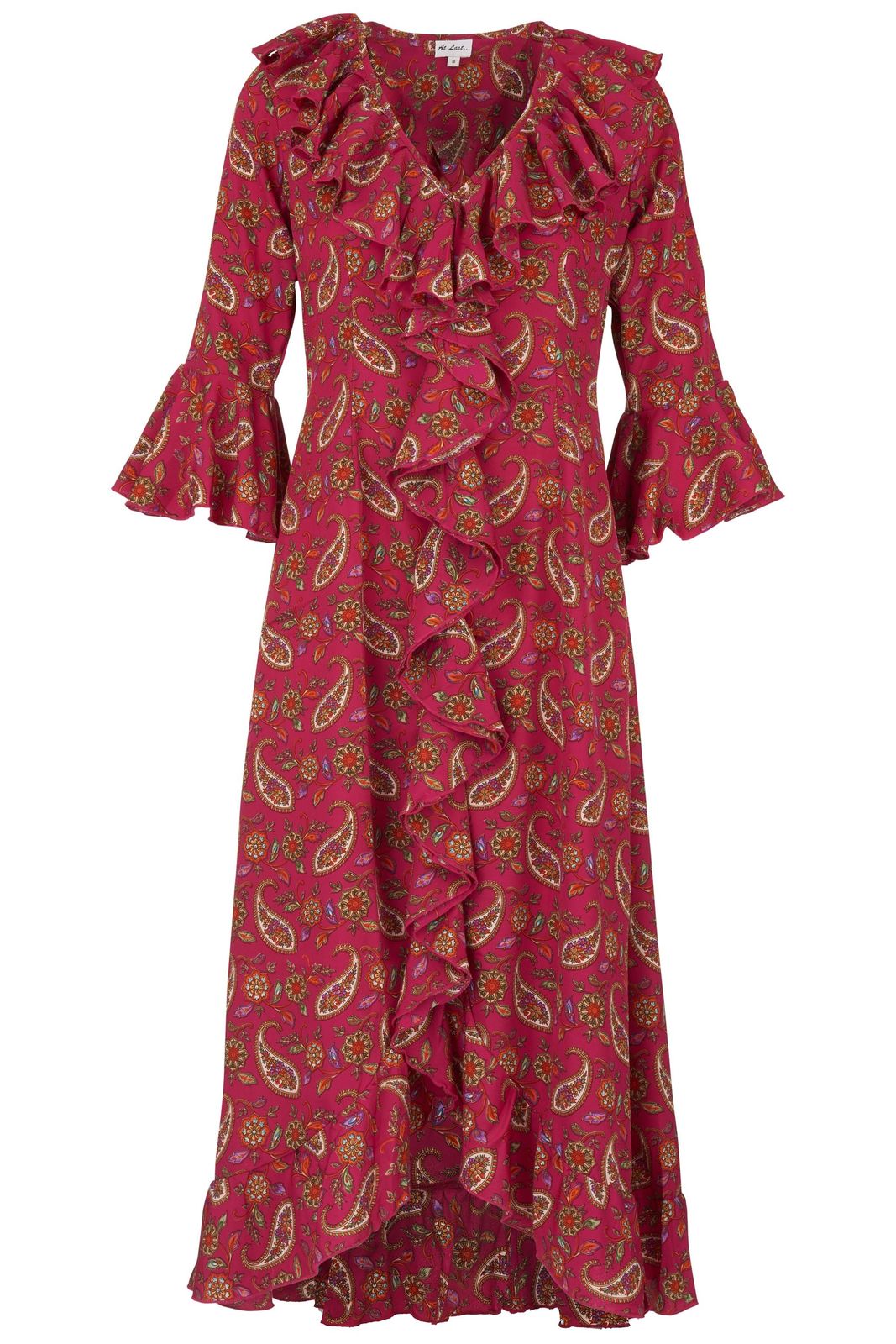 Felicity Midi Dress In Hot Pink Teardrop