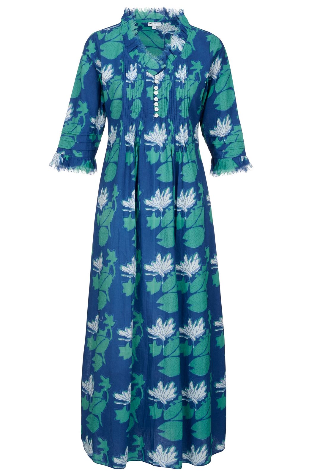 Cotton Annabel Maxi Dress In Lily Pad