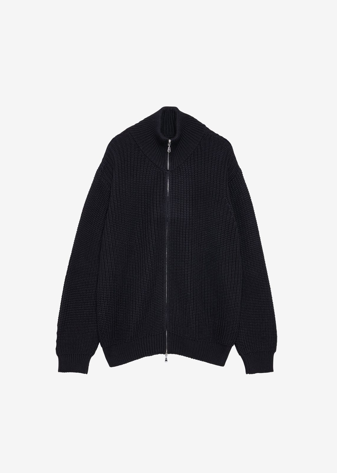 Amish Supplies Zip-up Ribbed Knit Cardigan - Black