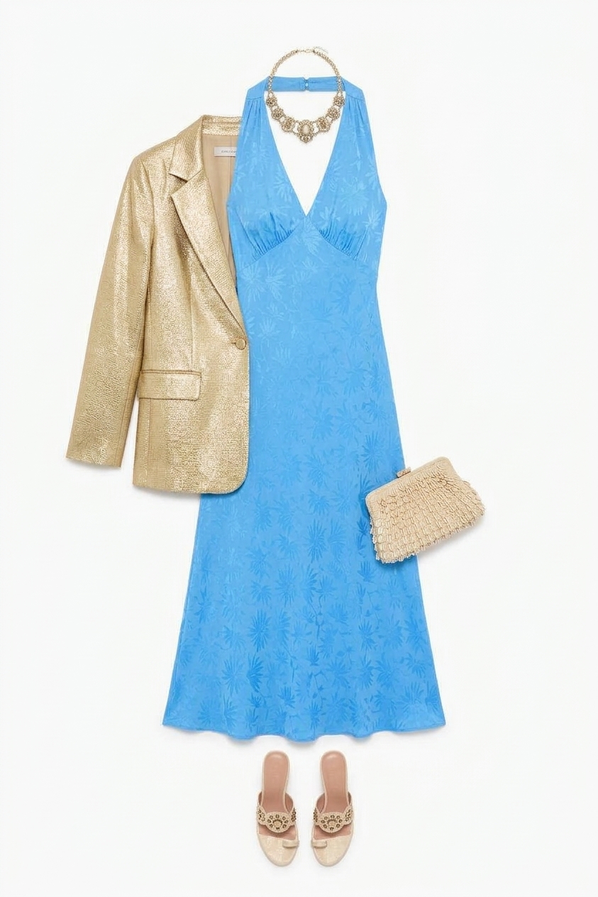 Sandrine - Daisy Jacquard Blue