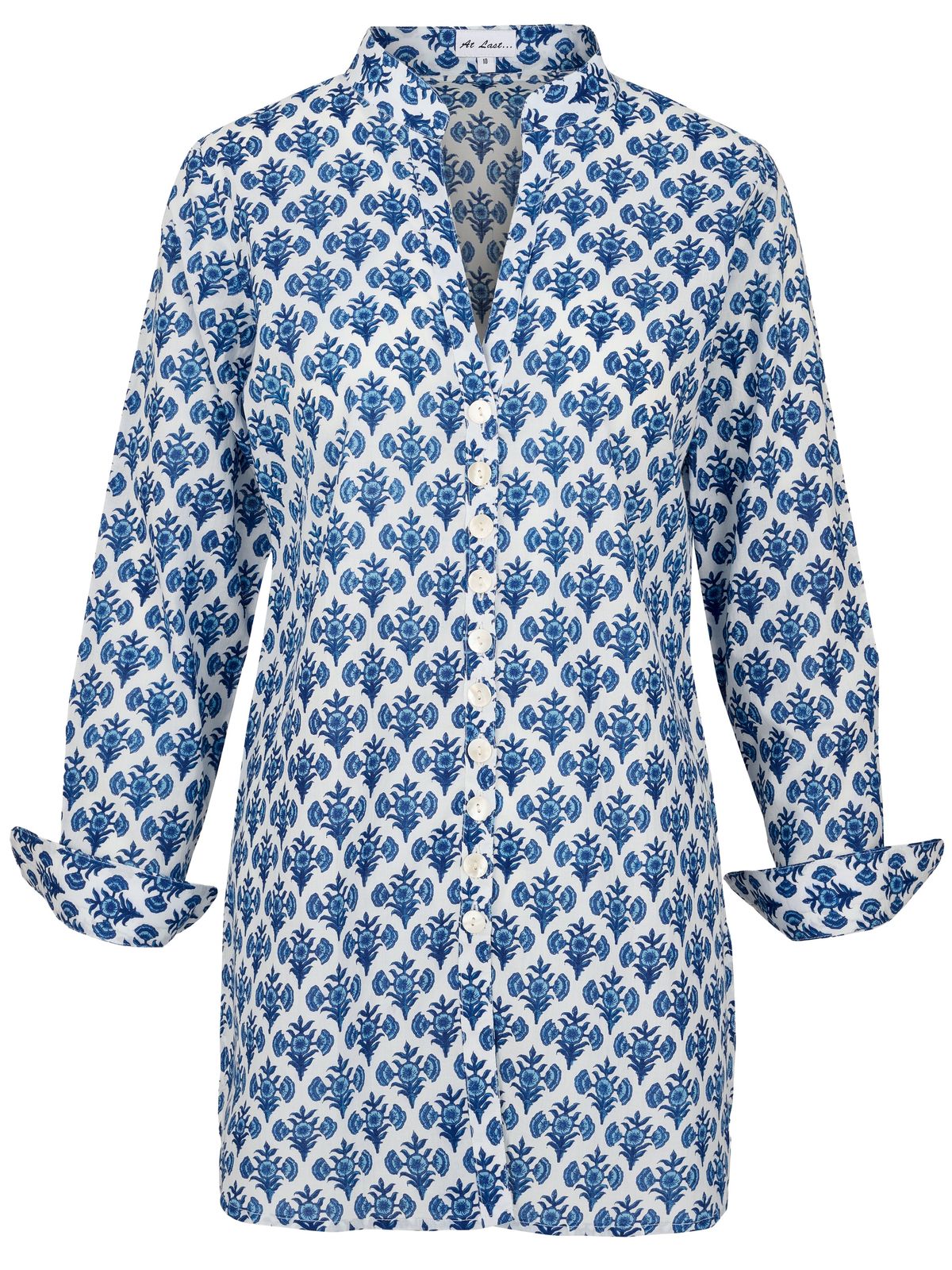 Cotton Louise Shirt in Blue Thistle