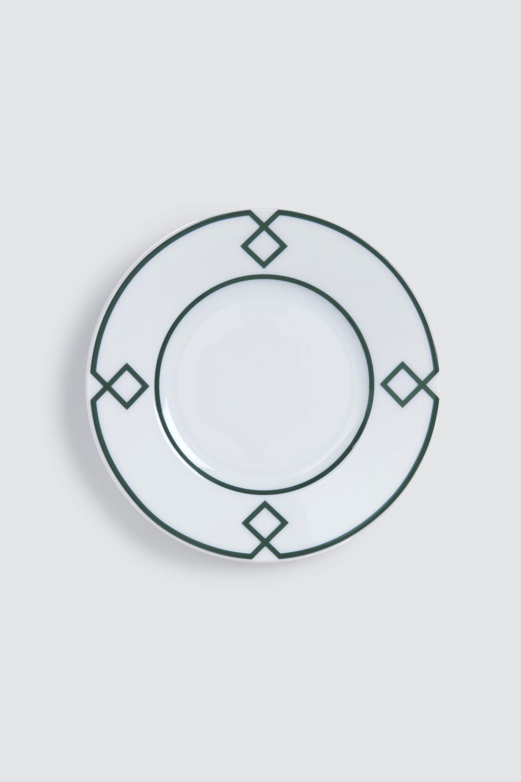 Naples Bread Plate with Green Geometric Border — Bridal Registry