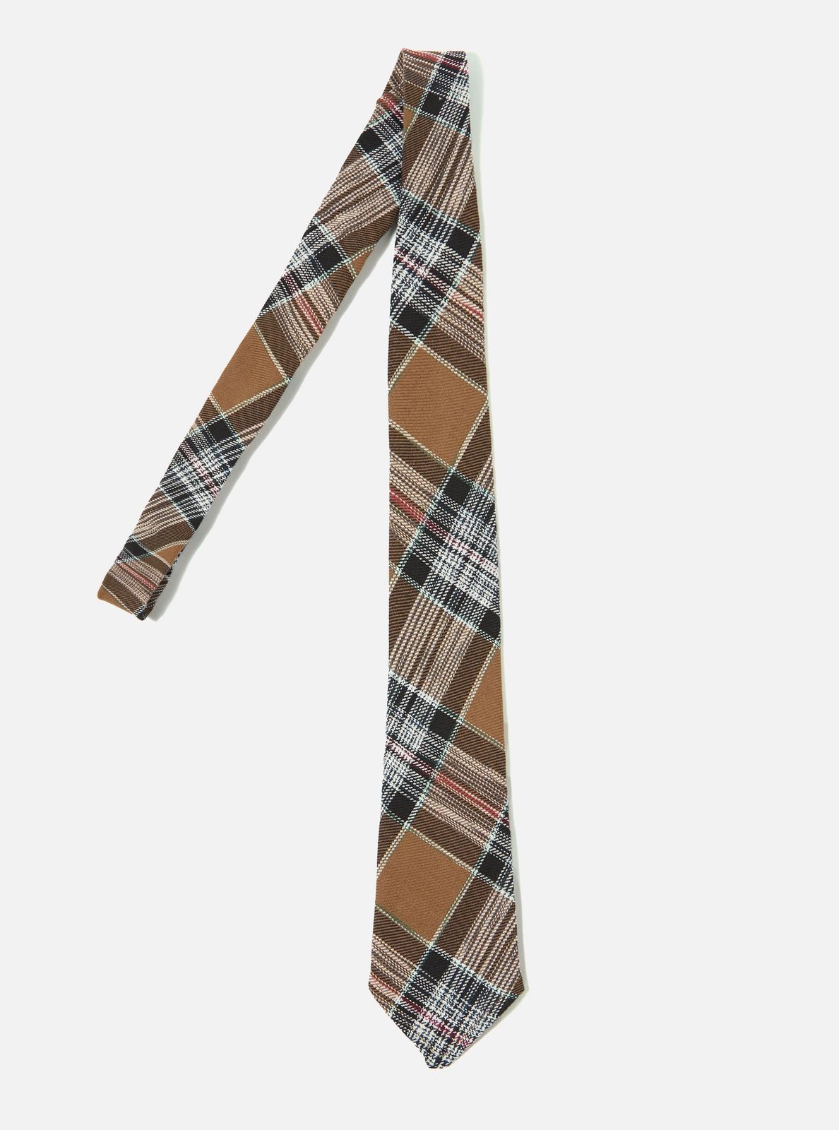 Brown Ikat Twill Check Tie