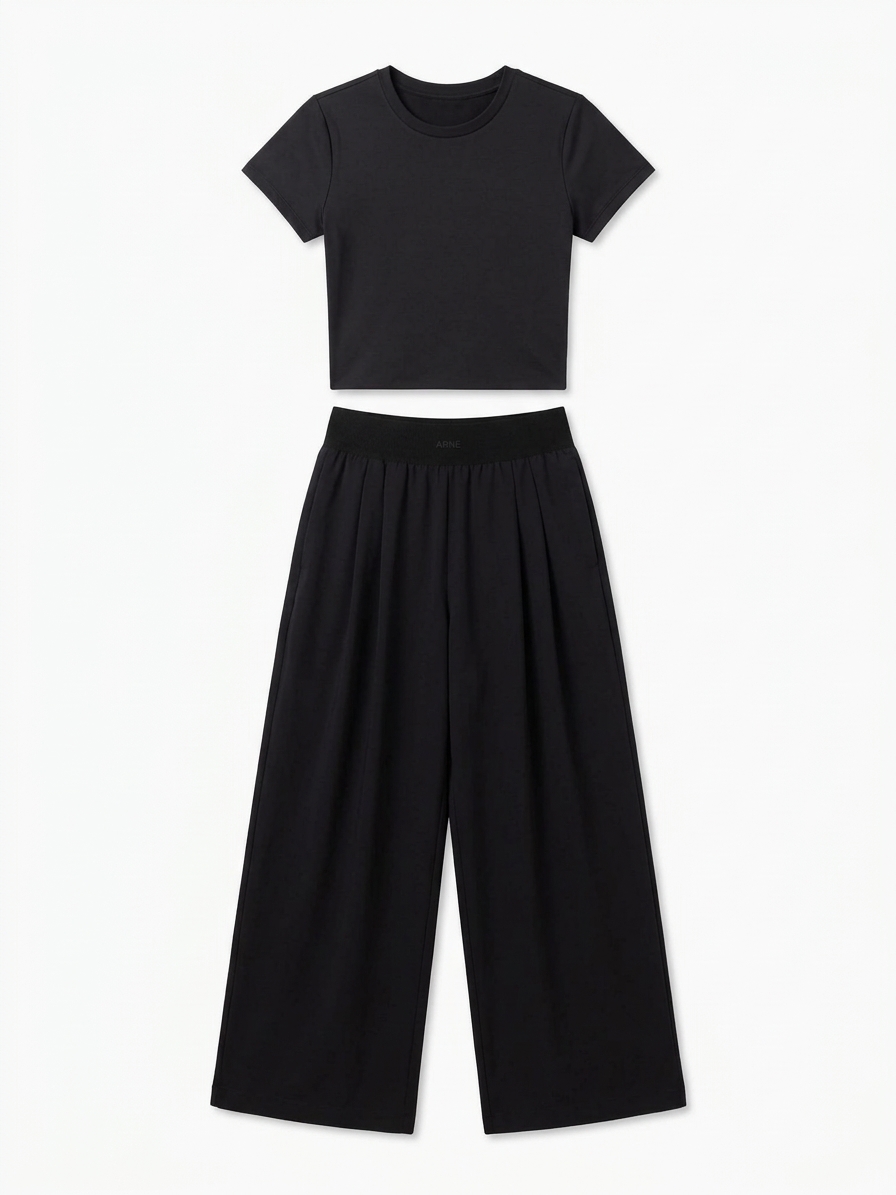 Womens Double Layered T-shirt In Black