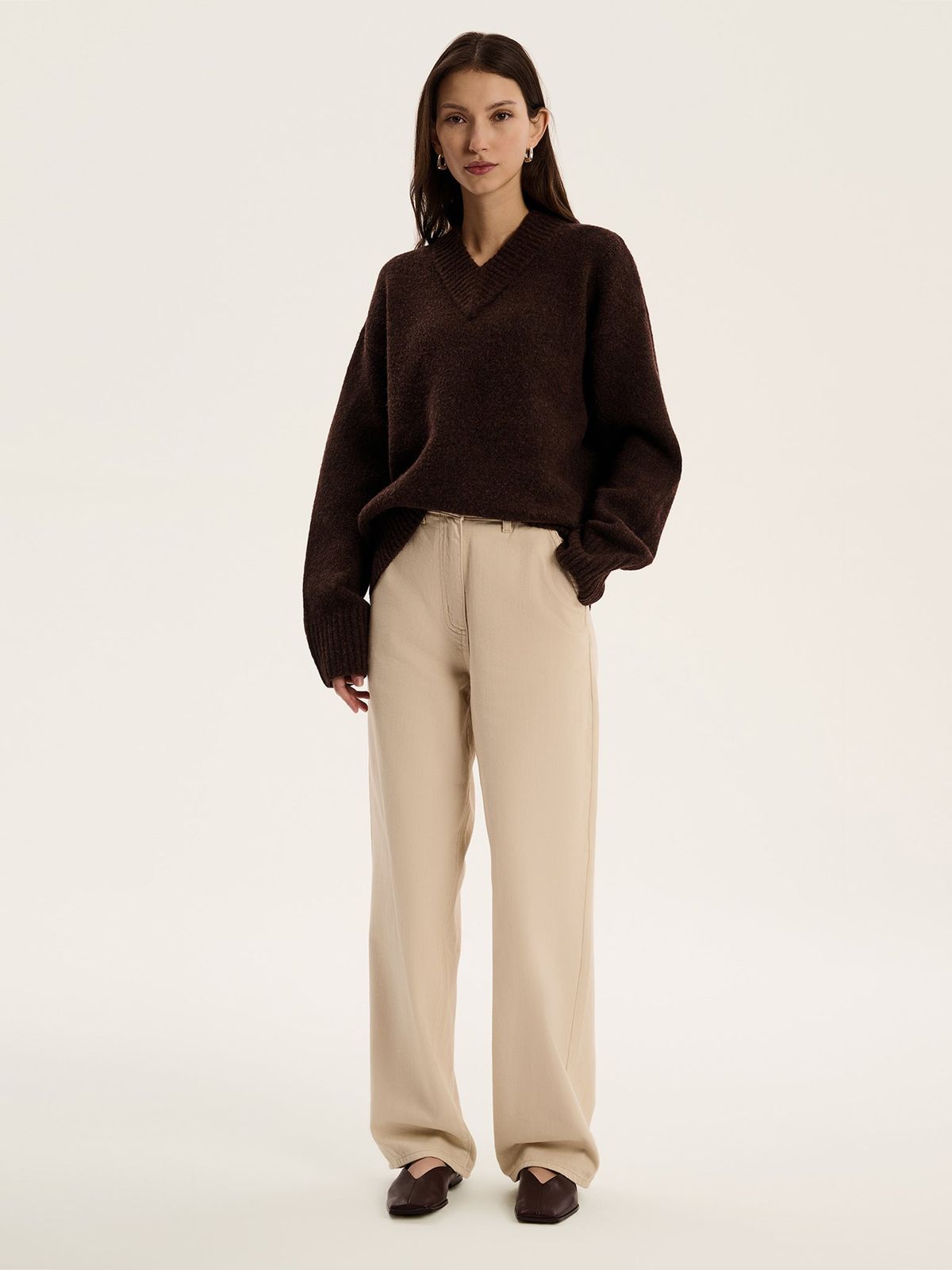 Mandarin Jumper in Coffee