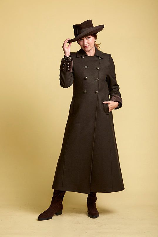 Trench Coat – Forest Brown - Velvet Cuff - Limited Edition