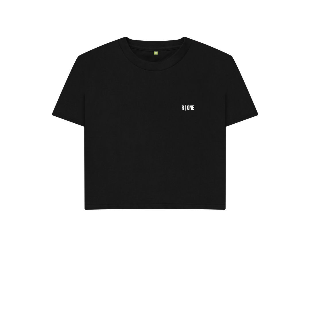 B-Relaxed | GOTS Certified Organic Cotton Crop T-shirt | Black