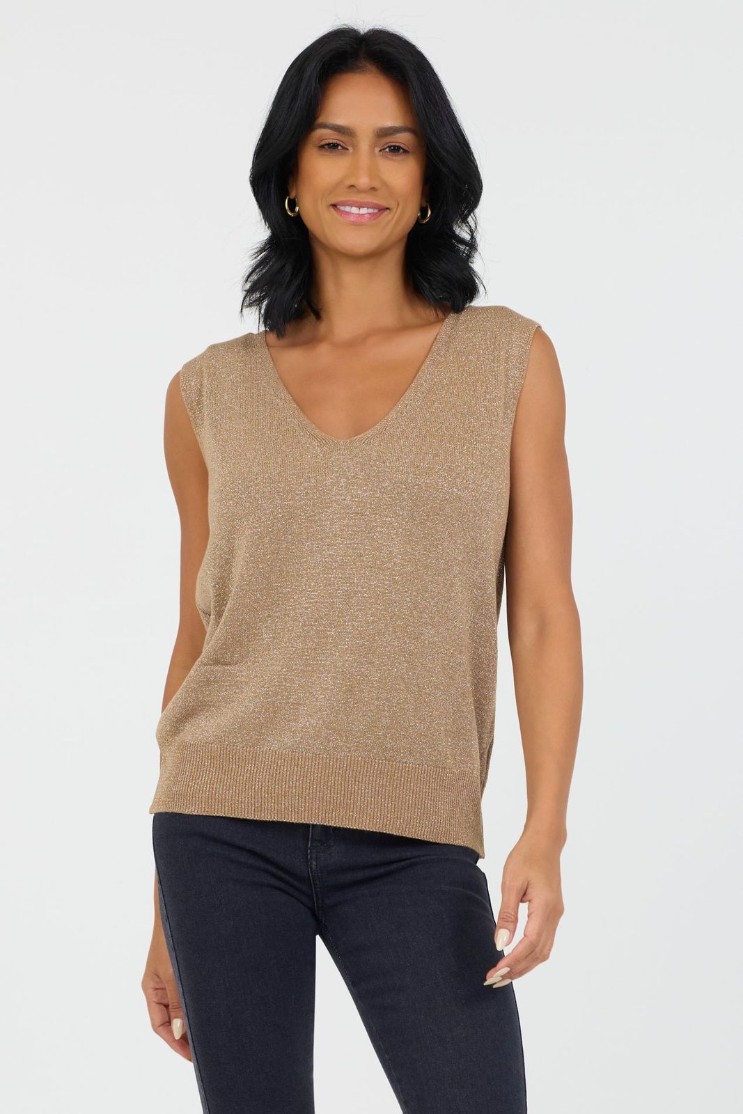 Farley Sparkle V Neck Soft Knit Tank
