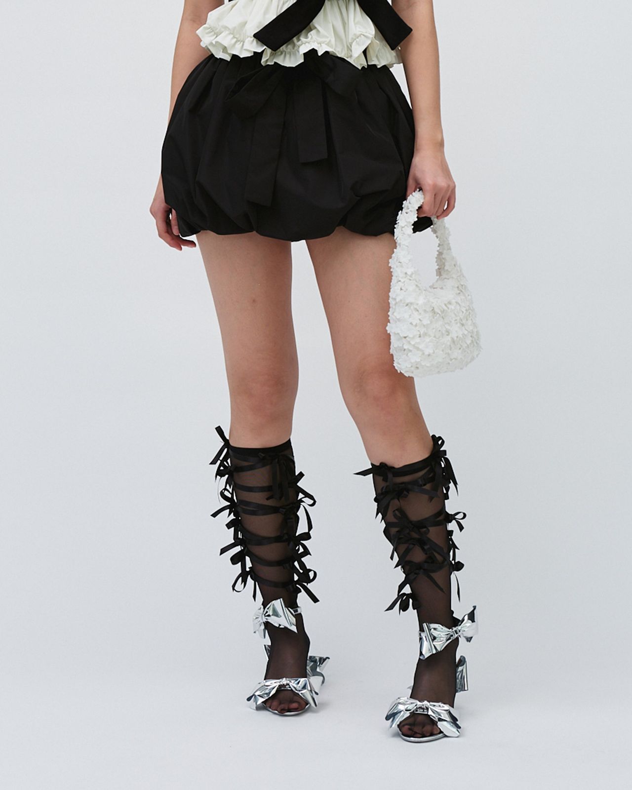 GATHERED BOW PUFF SHORTS