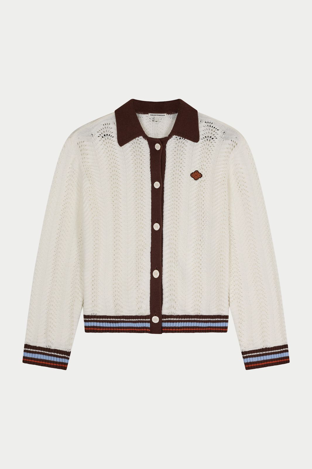 LONG SLEEVE CROCHET SHIRT - CHOCOLATE