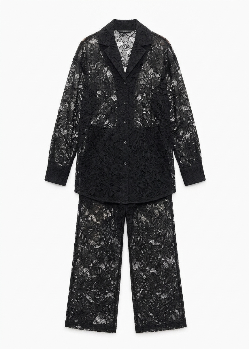 Sportmax Cachi Floral Lace Shirt - Black