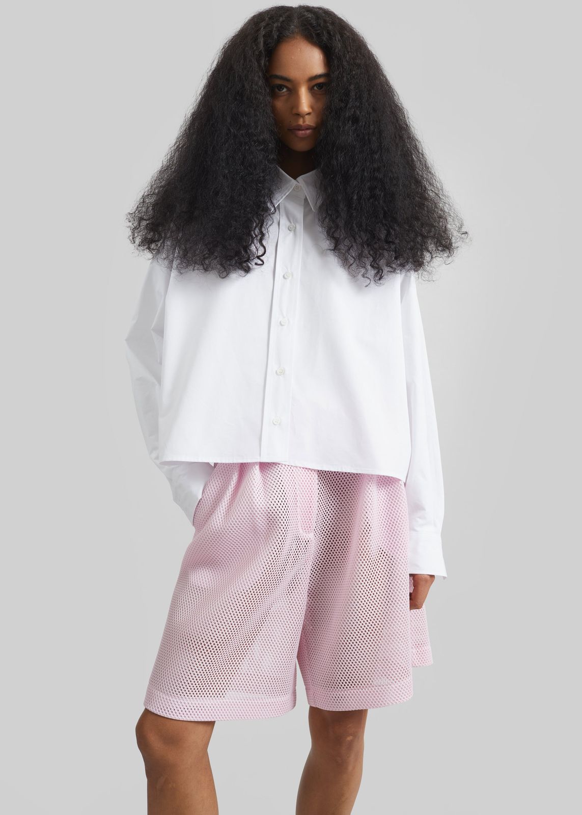 Arlen Cotton Boxy Shirt - White