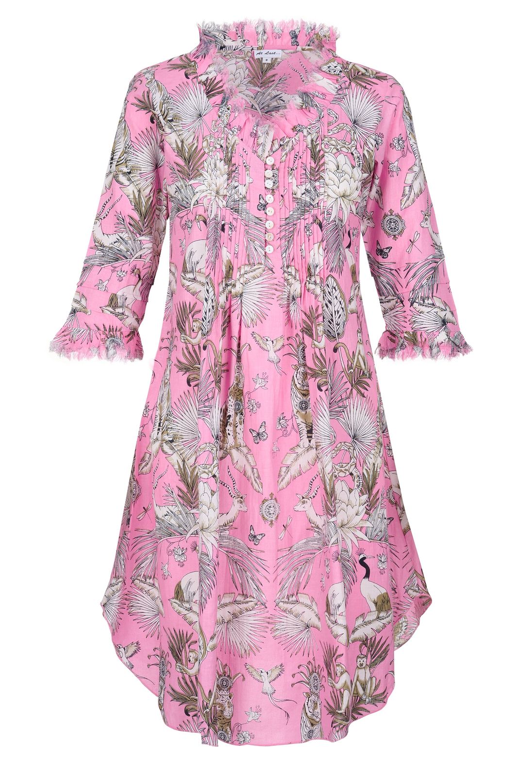 Annabel Cotton Tunic In Pink Tropical