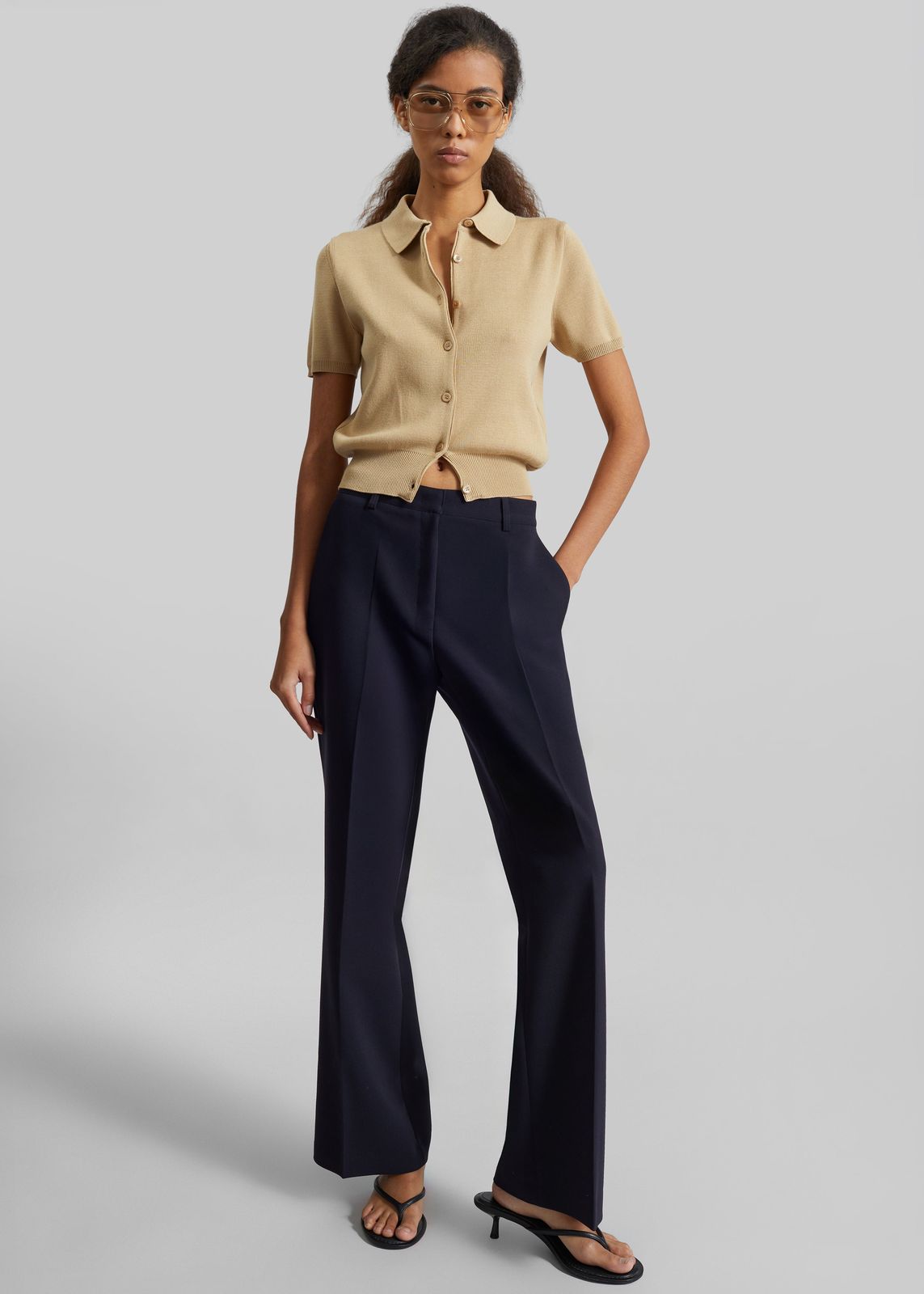 Chesnay Bootcut Pants - Navy
