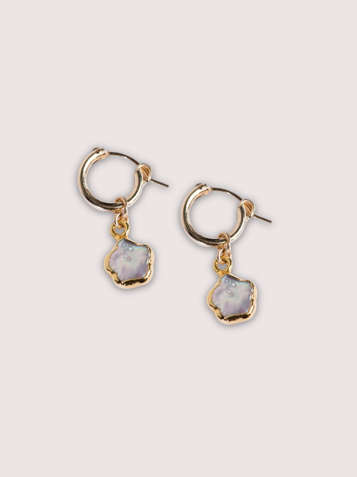 Pearl Flower Huggie Hoops