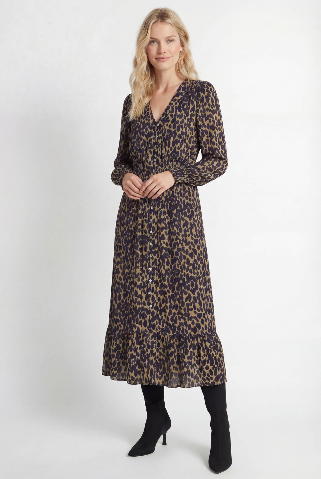 Lola - Abstract Animal Print Dress