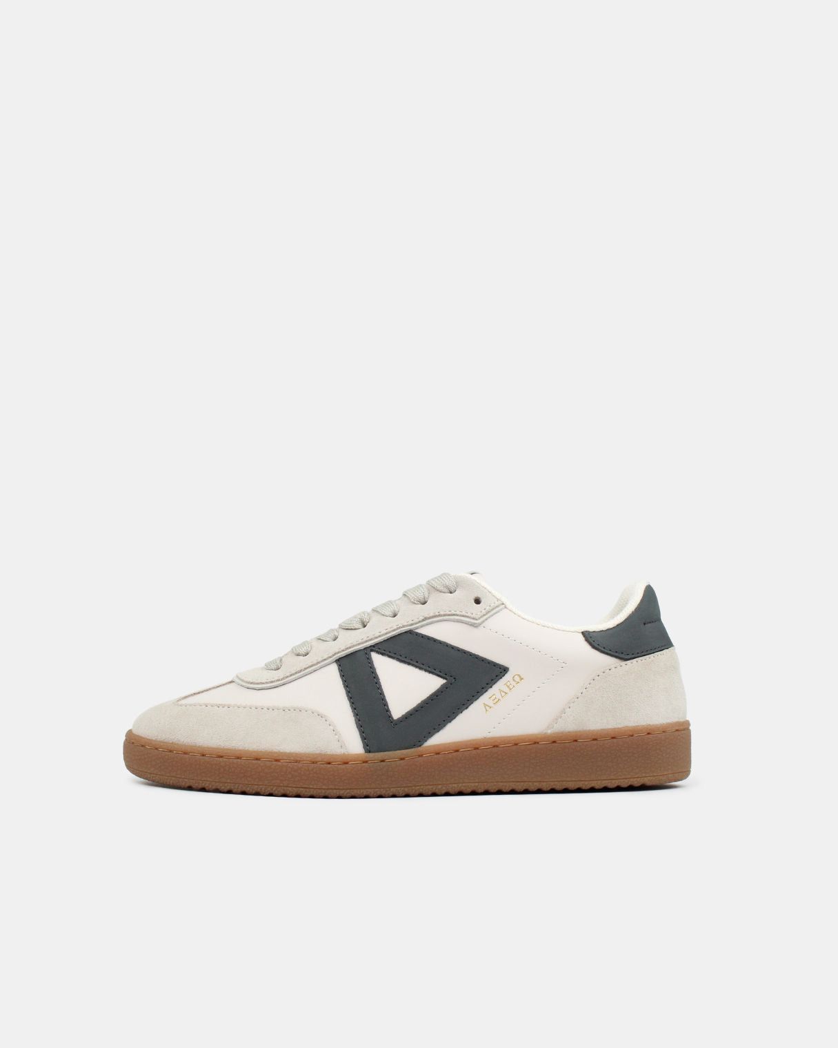 Hera Low Top Trainers - Stone Leather & Denim Blue Nubuck Leather