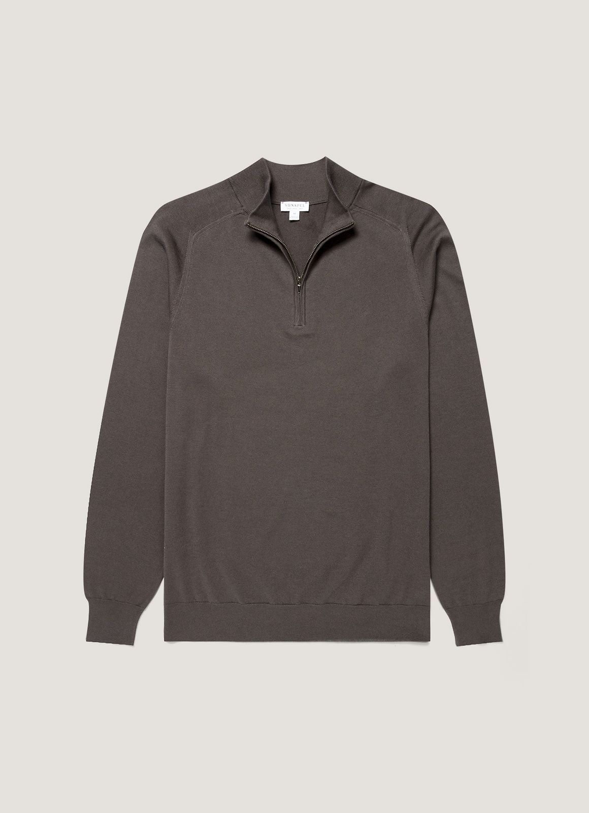 Men's Sea Island Cashmere Half Zip in Anthracite