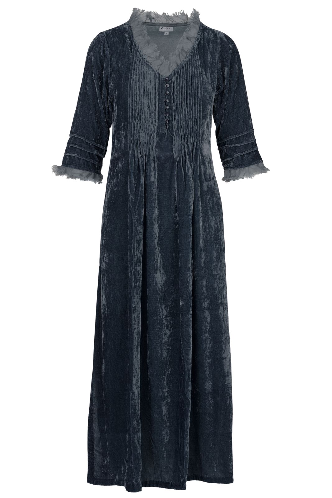 Silk Velvet Annabel Maxi Dress In French Grey