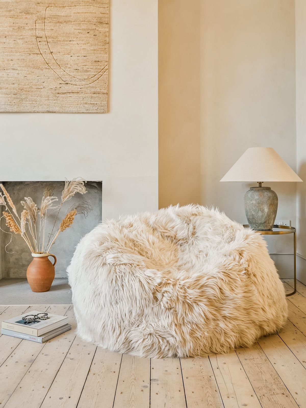 Giant Sheepskin Beanbag - Cream