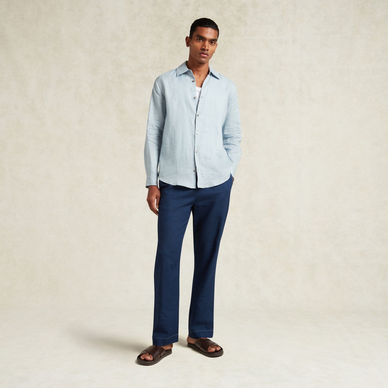 LINEN SHIRT - POWDER BLUE