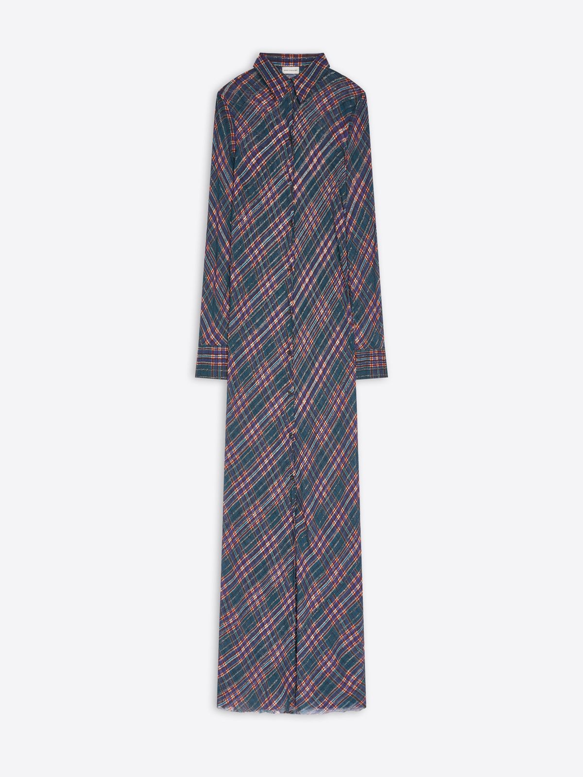Long lurex shirt dress