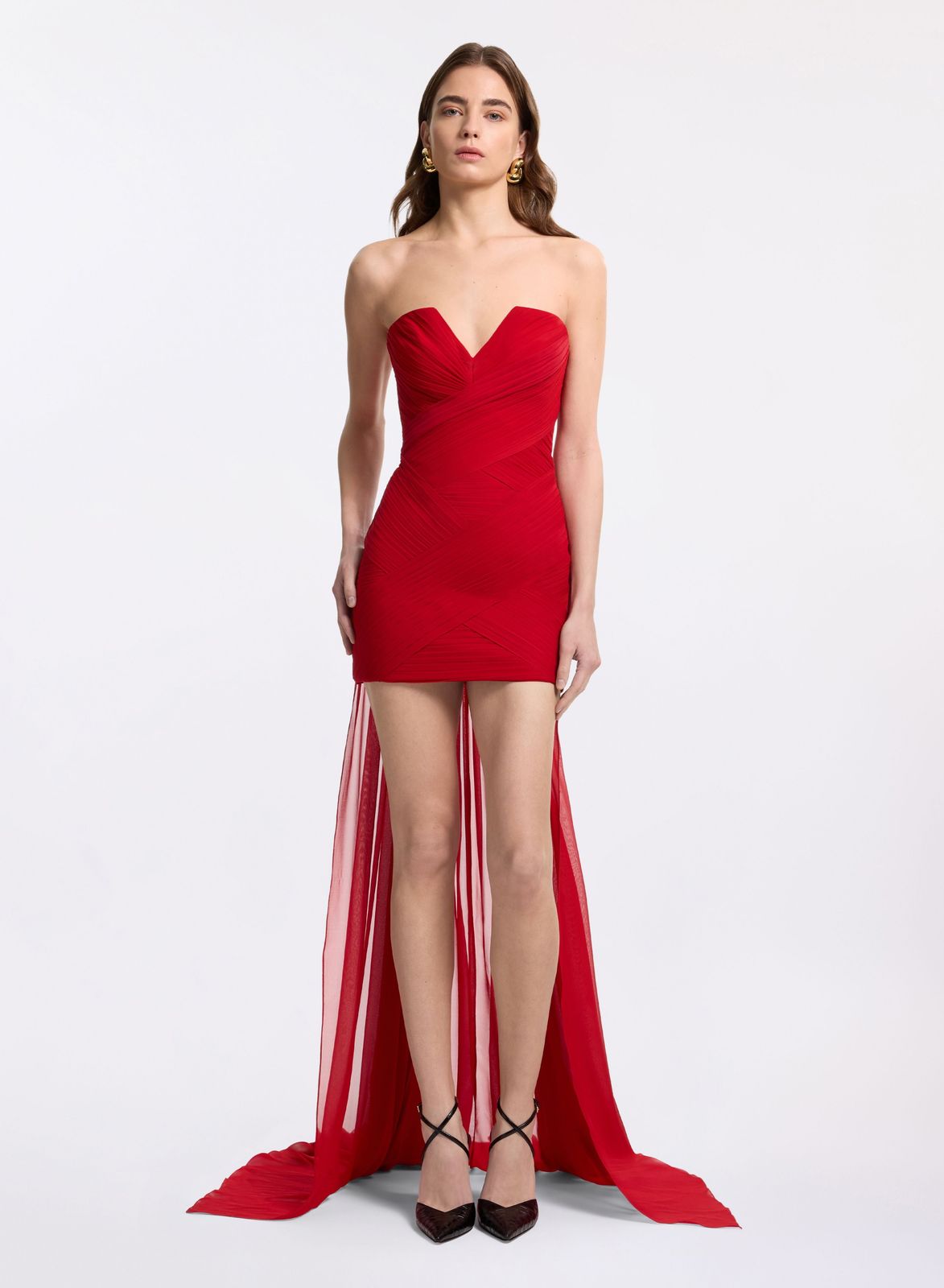 Strapless Silk Short Dress